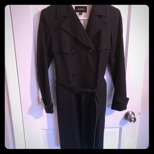 Express Black Trench Coat Size 3/4